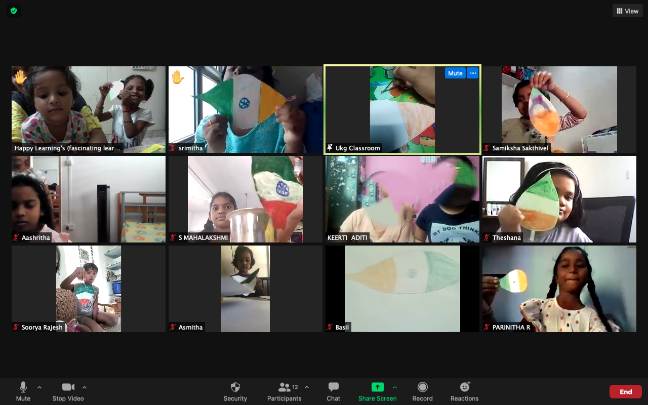 Children participating in New Year cursive writing and craft workshop